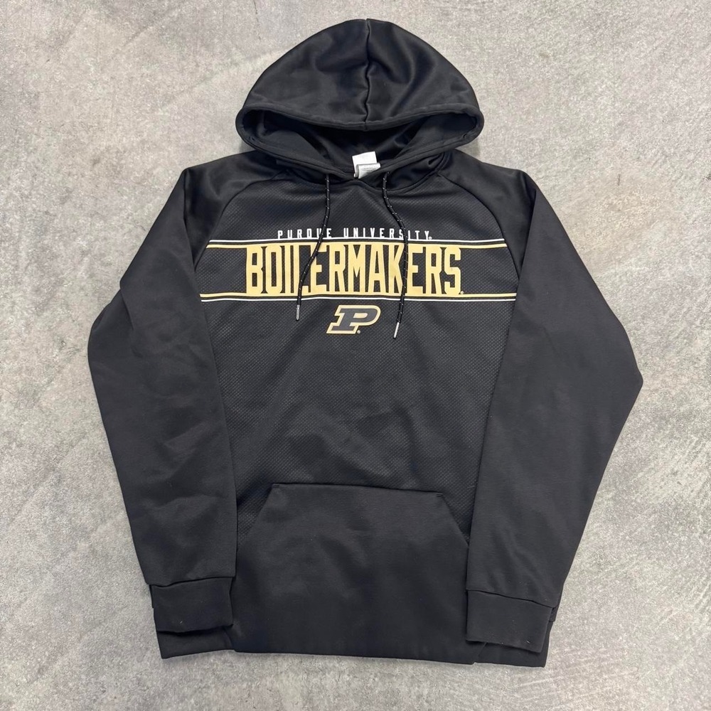 Purdue Boilermakers Hoodie Mens Black Performance Pullover ProEdge NCAA Medium